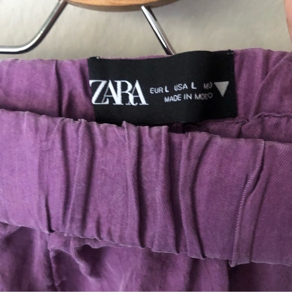Zara Soft Pullon Pocket Shorts in Purple Size Large - Picture 2 of 7